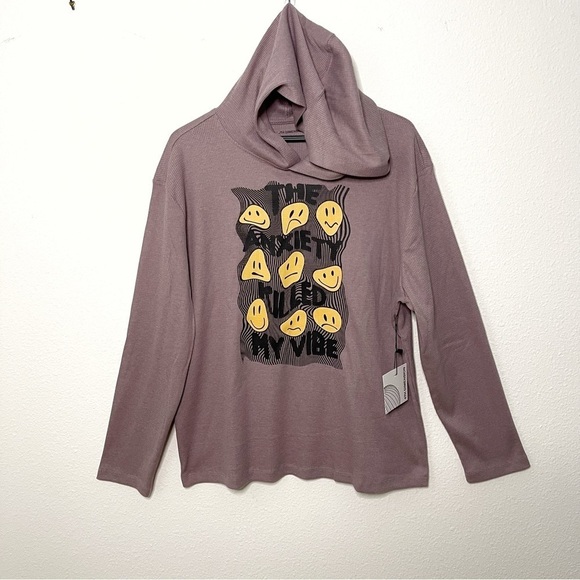 4th Dimension men emoji melting happy face anxiety sweatshirt hoddie XL NWT - Picture 8 of 10